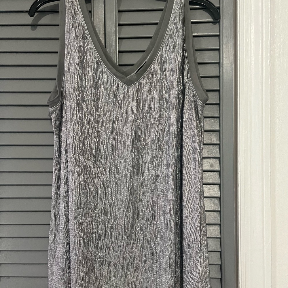 Lane Bryant Charcoal Textured V-Neck Top
